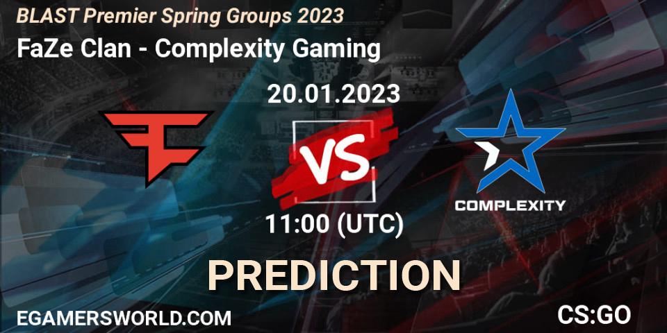 FaZe Clan vs Complexity Gaming: Match Prediction. 20.01.23, CS2 (CS:GO), BLAST Premier Spring Groups 2023