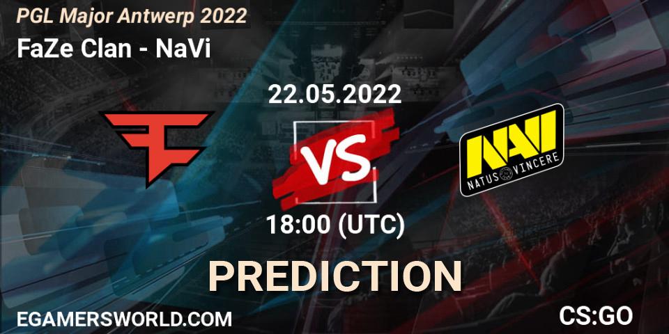 FaZe Clan vs NaVi: Match Prediction. 22.05.22, CS2 (CS:GO), PGL Major Antwerp 2022