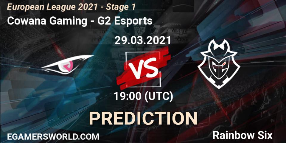 Cowana Gaming vs G2 Esports: Match Prediction. 29.03.2021 at 19:15, Rainbow Six, European League 2021 - Stage 1