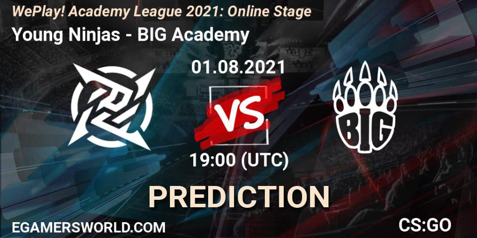 Young Ninjas vs BIG Academy: Match Prediction. 01.08.2021 at 19:00, Counter-Strike (CS2), WePlay Academy League Season 1: Online Stage
