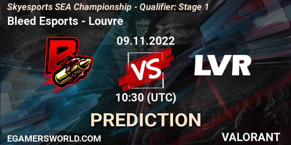 Bleed Esports vs Louvre: Match Prediction. 09.11.2022 at 11:45, VALORANT, Skyesports SEA Championship - Qualifier: Stage 1
