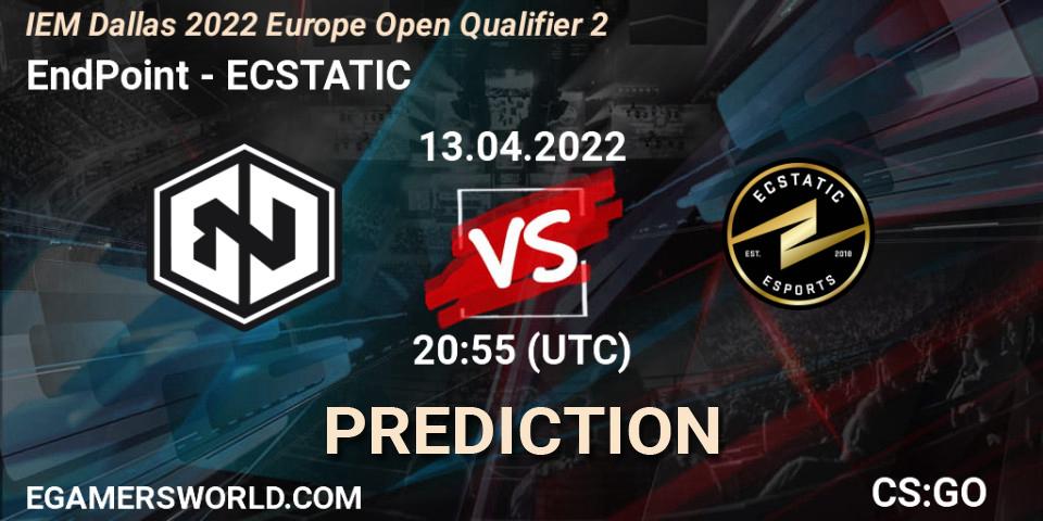EndPoint vs ECSTATIC: Match Prediction. 13.04.2022 at 20:55, Counter-Strike (CS2), IEM Dallas 2022 Europe Open Qualifier 2
