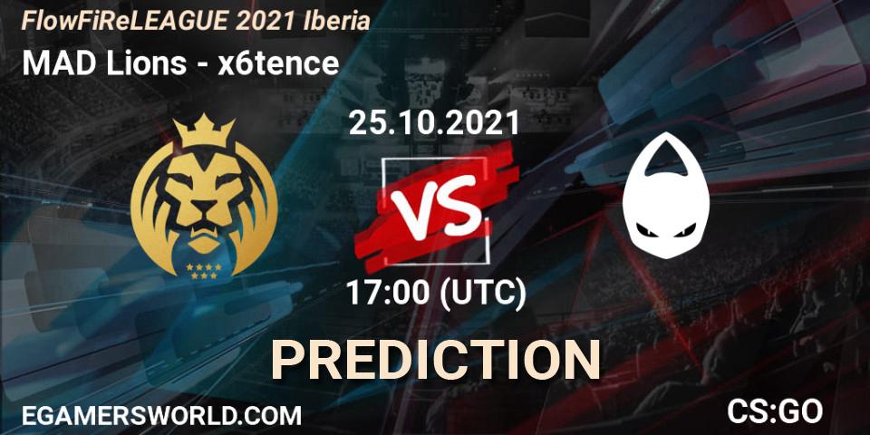 MAD Lions vs x6tence: Match Prediction. 25.10.21, CS2 (CS:GO), FlowFiReLEAGUE 2021 Iberia