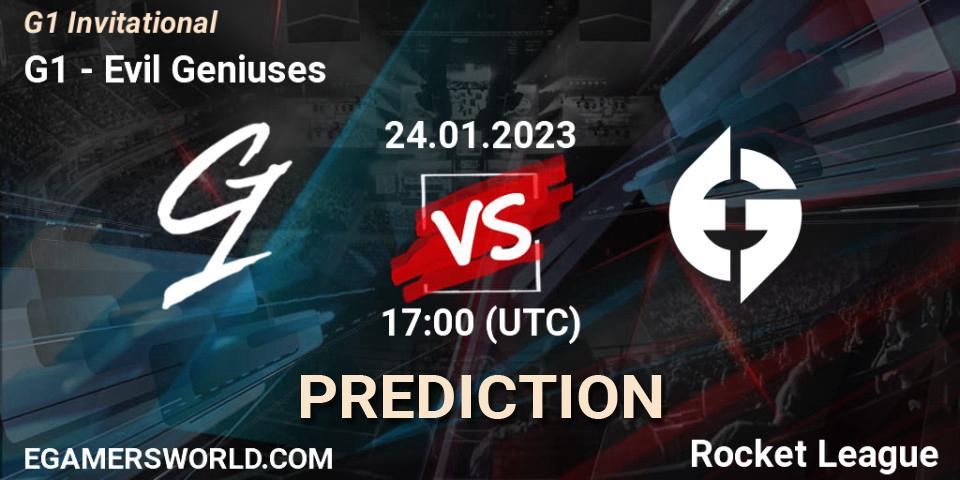 G1 vs Evil Geniuses: Match Prediction. 24.01.23, Rocket League, G1 Invitational
