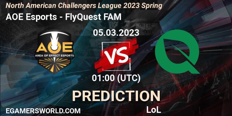 AOE Esports vs FlyQuest FAM: Match Prediction. 05.03.23, LoL, NACL 2023 Spring - Group Stage