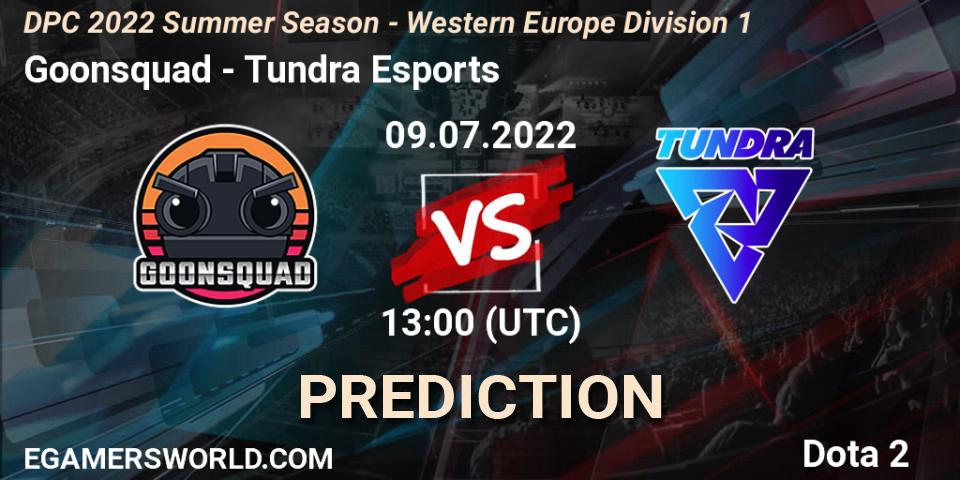 Goonsquad vs Tundra Esports: Match Prediction. 09.07.2022 at 13:41, Dota 2, DPC WEU 2021/2022 Tour 3: Division I