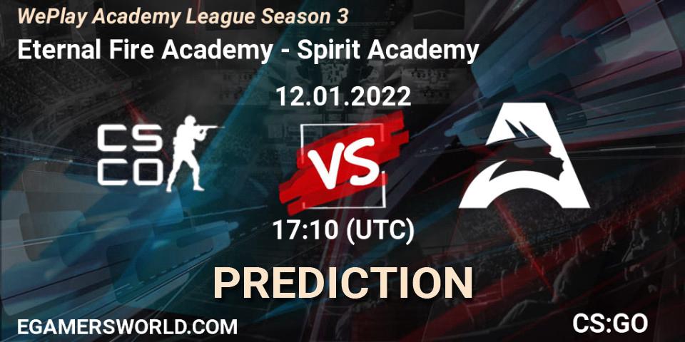 Eternal Fire Academy vs Spirit Academy: Match Prediction. 12.01.2022 at 17:10, Counter-Strike (CS2), WePlay Academy League Season 3