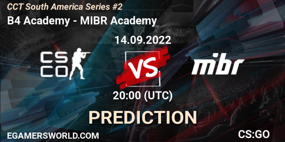 B4 Academy vs MIBR Academy: Match Prediction. 14.09.2022 at 20:00, Counter-Strike (CS2), CCT South America Series #2