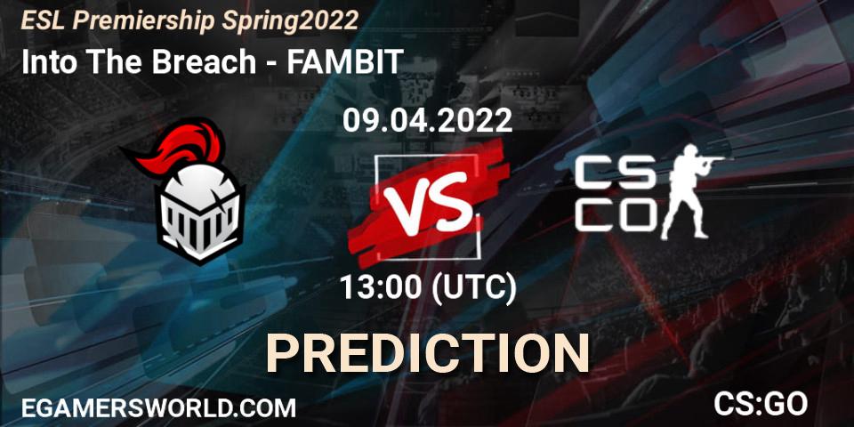 Into The Breach vs FAMBIT: Match Prediction. 09.04.2022 at 13:00, Counter-Strike (CS2), ESL Premiership Spring 2022