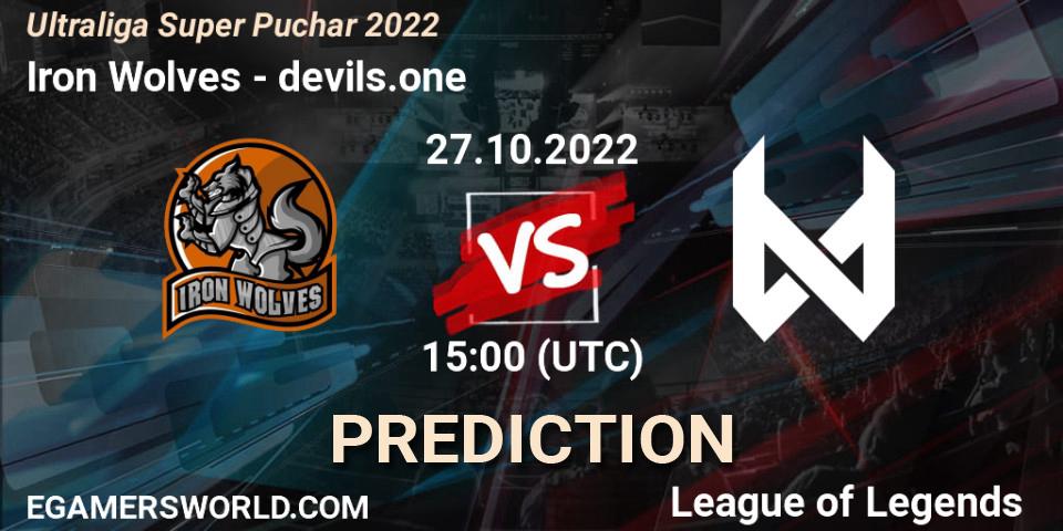 Iron Wolves vs devils.one: Match Prediction. 27.10.2022 at 15:00, LoL, Ultraliga Super Puchar 2022