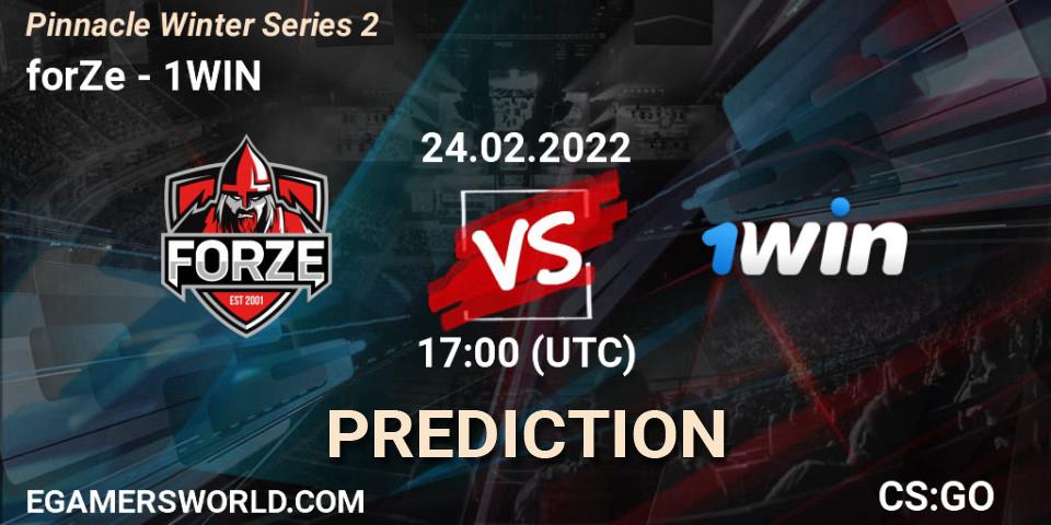 forZe vs 1WIN: Match Prediction. 24.02.2022 at 17:00, Counter-Strike (CS2), Pinnacle Winter Series 2