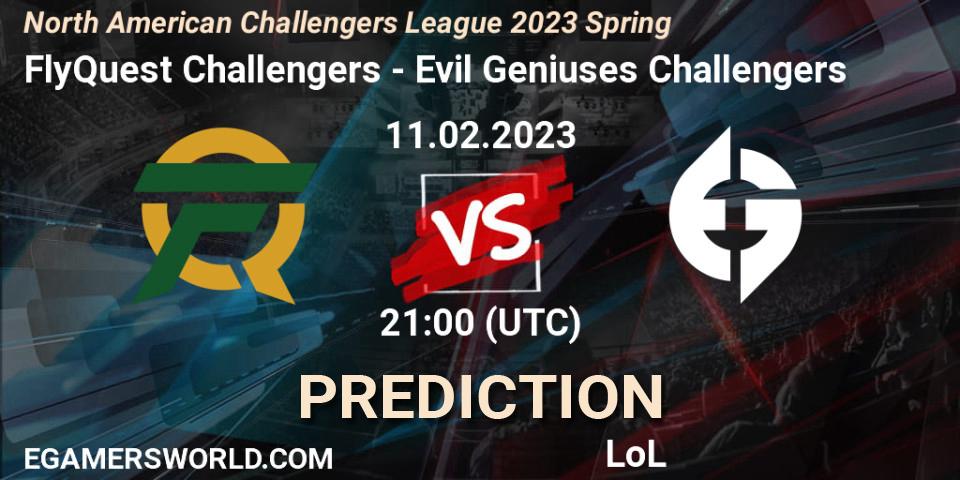 FlyQuest Challengers vs Evil Geniuses Challengers: Match Prediction. 11.02.2023 at 21:00, LoL, NACL 2023 Spring - Group Stage