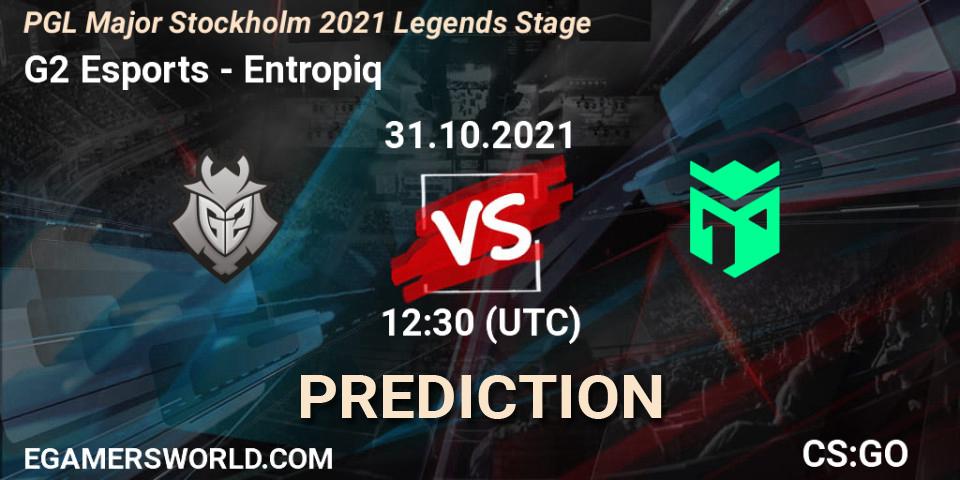 G2 Esports vs Entropiq: Match Prediction. 31.10.2021 at 12:45, Counter-Strike (CS2), PGL Major Stockholm 2021 Legends Stage