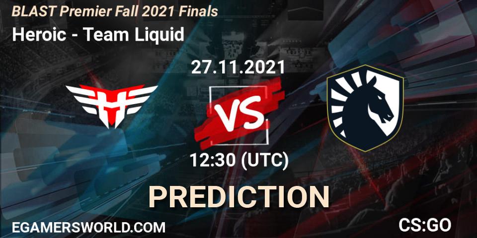 Heroic vs Team Liquid: Match Prediction. 27.11.2021 at 12:30, Counter-Strike (CS2), BLAST Premier Fall 2021 Finals