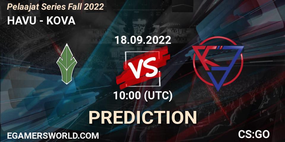 HAVU vs KOVA: Match Prediction. 18.09.2022 at 10:00, Counter-Strike (CS2), Pelaajat Series Fall 2022