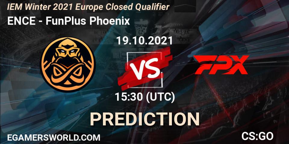 ENCE vs FunPlus Phoenix: Match Prediction. 19.10.2021 at 15:30, Counter-Strike (CS2), IEM Winter 2021 Europe Closed Qualifier