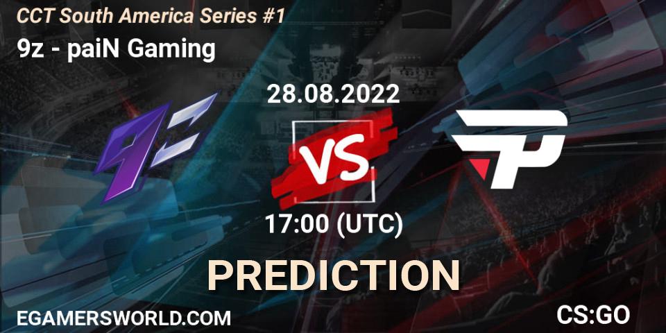 9z vs paiN Gaming: Match Prediction. 28.08.2022 at 17:00, Counter-Strike (CS2), CCT South America Series #1