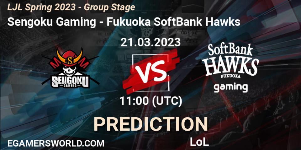 Sengoku Gaming vs Fukuoka SoftBank Hawks: Match Prediction. 21.03.23, LoL, LJL Spring 2023 - Group Stage