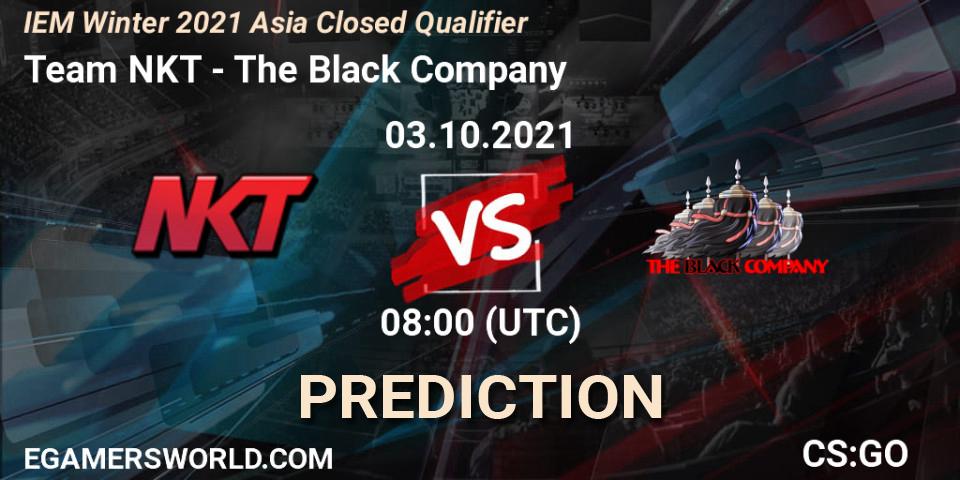 Team NKT vs The Black Company: Match Prediction. 03.10.2021 at 08:00, Counter-Strike (CS2), IEM Winter 2021 Asia Closed Qualifier