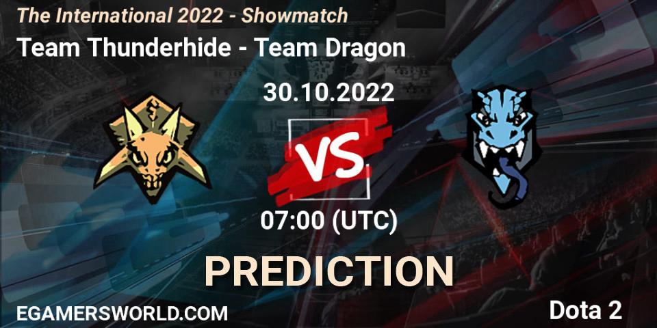 Team Thunderhide vs Team Dragon: Match Prediction. 30.10.22, Dota 2, The International 2022 - Showmatch
