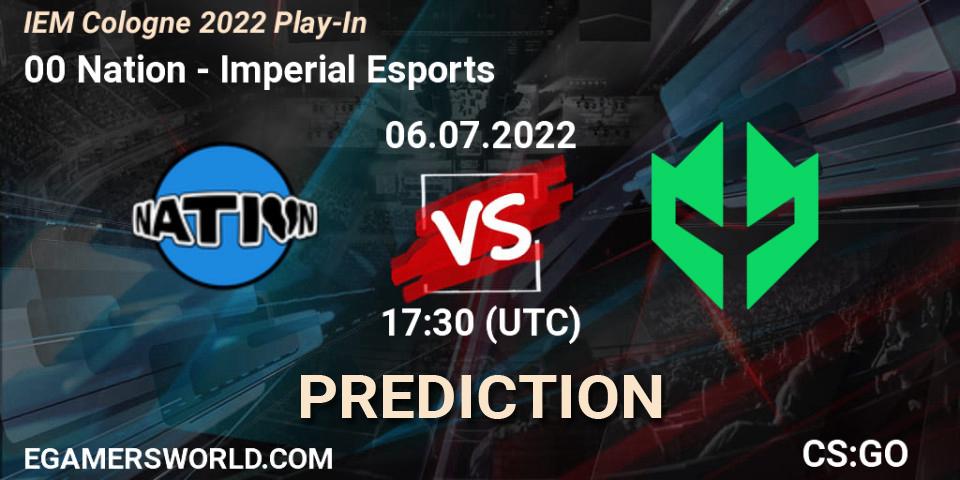 00 Nation vs Imperial Esports: Match Prediction. 06.07.22, CS2 (CS:GO), IEM Cologne 2022 Play-In
