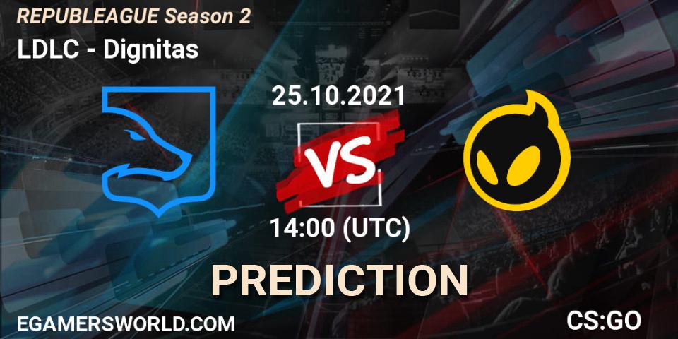 LDLC vs Dignitas: Match Prediction. 25.10.2021 at 14:00, Counter-Strike (CS2), REPUBLEAGUE Season 2
