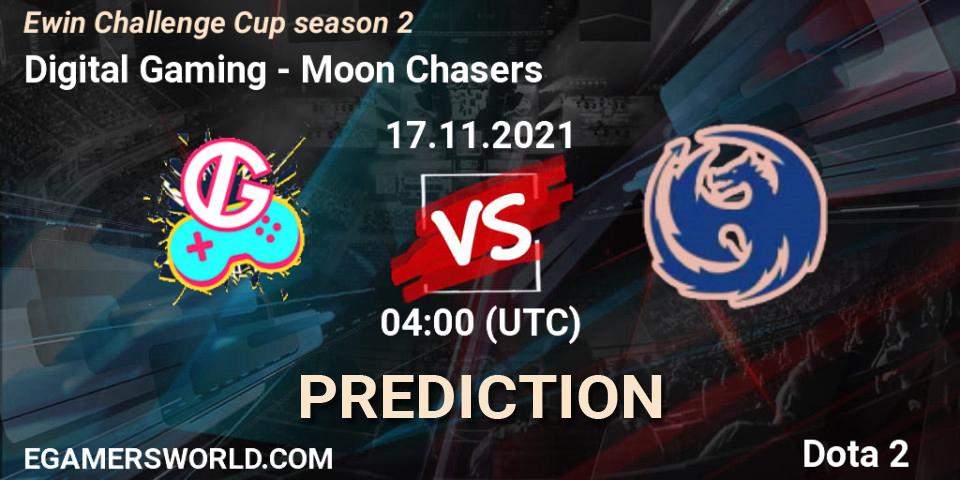 Digital Gaming vs Moon Chasers: Match Prediction. 17.11.2021 at 04:12, Dota 2, Ewin Challenge Cup season 2