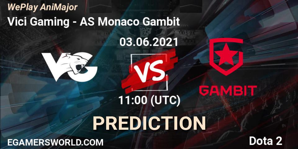 Vici Gaming vs AS Monaco Gambit: Match Prediction. 03.06.2021 at 10:59, Dota 2, WePlay AniMajor 2021