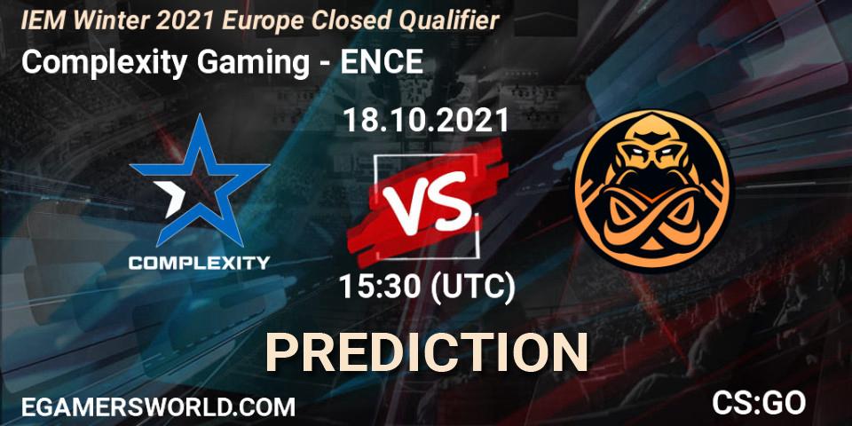Complexity Gaming vs ENCE: Match Prediction. 18.10.2021 at 15:30, Counter-Strike (CS2), IEM Winter 2021 Europe Closed Qualifier