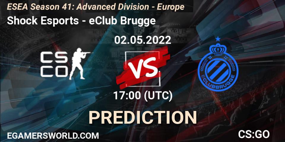 Shock Esports vs eClub Brugge: Match Prediction. 02.05.2022 at 17:00, Counter-Strike (CS2), ESEA Season 41: Advanced Division - Europe