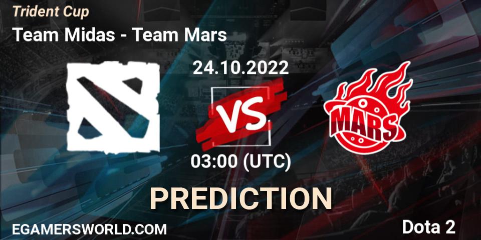 Team Midas vs Team Mars: Match Prediction. 24.10.2022 at 02:59, Dota 2, Trident Cup