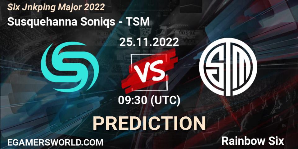 Susquehanna Soniqs vs TSM: Match Prediction. 25.11.22, Rainbow Six, Six Jönköping Major 2022