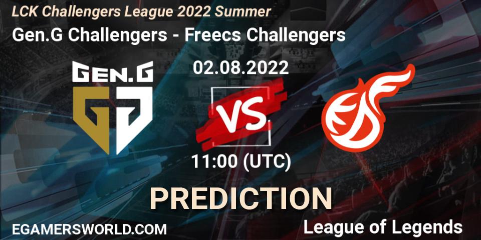 Gen.G Challengers vs Freecs Challengers: Match Prediction. 02.08.22, LoL, LCK Challengers League 2022 Summer
