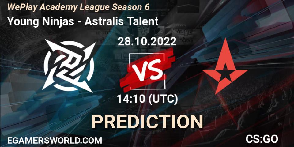Young Ninjas vs Astralis Talent: Match Prediction. 28.10.22, CS2 (CS:GO), WePlay Academy League Season 6