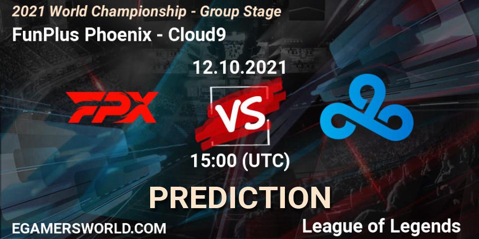 FunPlus Phoenix vs Cloud9: Match Prediction. 12.10.2021 at 16:00, LoL, 2021 World Championship - Group Stage