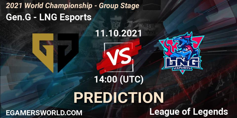 Gen.G vs LNG Esports: Match Prediction. 11.10.2021 at 14:00, LoL, 2021 World Championship - Group Stage