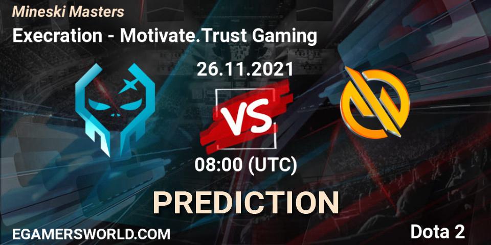 Execration vs Motivate.Trust Gaming: Match Prediction. 26.11.2021 at 08:06, Dota 2, Mineski Masters