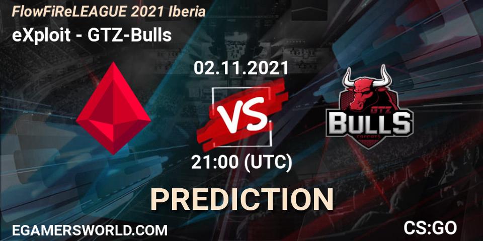 eXploit vs GTZ-Bulls: Match Prediction. 02.11.21, CS2 (CS:GO), FlowFiReLEAGUE 2021 Iberia