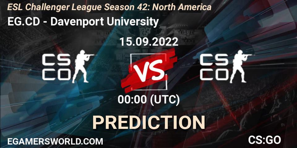 Evil Geniuses Black vs Davenport University: Match Prediction. 26.09.2022 at 00:00, Counter-Strike (CS2), ESL Challenger League Season 42: North America