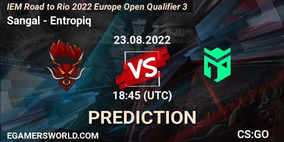 Sangal vs Entropiq: Match Prediction. 23.08.22, CS2 (CS:GO), IEM Road to Rio 2022 Europe Open Qualifier 3