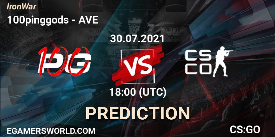100pinggods vs AVE: Match Prediction. 30.07.2021 at 18:10, Counter-Strike (CS2), IronWar