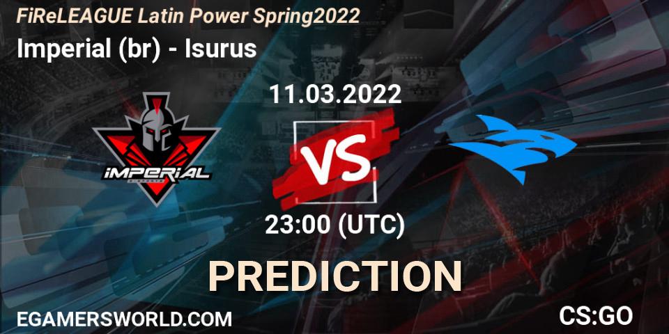 Imperial (br) vs Isurus: Match Prediction. 11.03.2022 at 23:50, Counter-Strike (CS2), FiReLEAGUE Latin Power Spring 2022