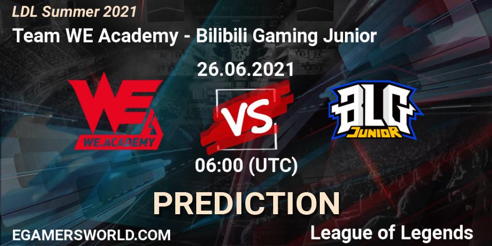 Team WE Academy vs Bilibili Gaming Junior: Match Prediction. 26.06.2021 at 06:00, LoL, LDL Summer 2021