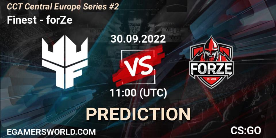 Finest vs forZe: Match Prediction. 30.09.2022 at 12:10, Counter-Strike (CS2), CCT Central Europe Series #2