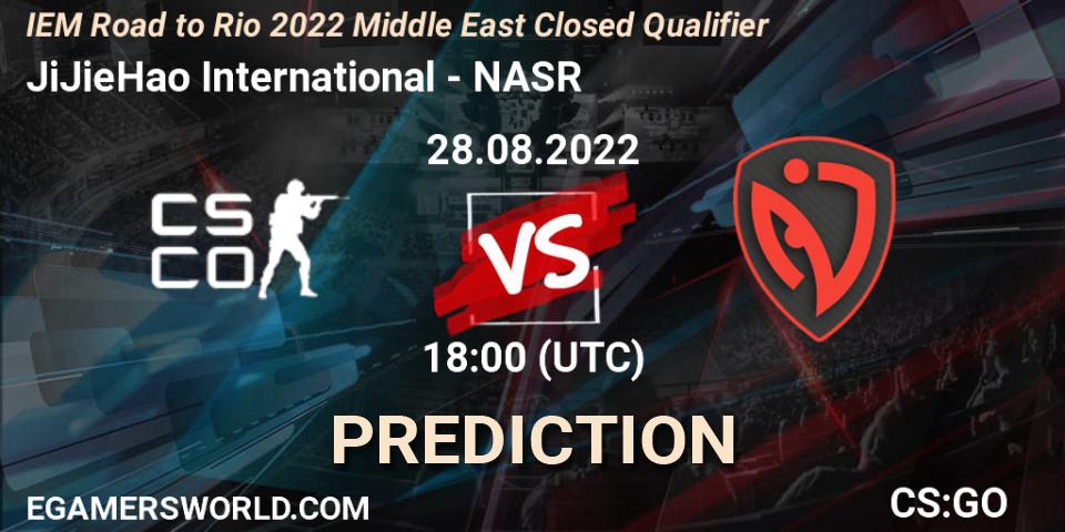 JiJieHao International vs NASR: Match Prediction. 28.08.2022 at 18:00, Counter-Strike (CS2), IEM Road to Rio 2022 Middle East Closed Qualifier