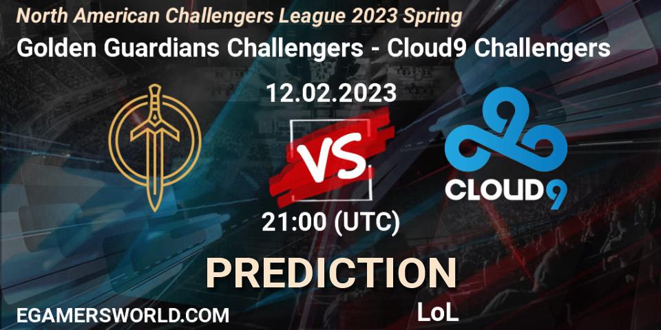 Golden Guardians Challengers vs Cloud9 Challengers: Match Prediction. 12.02.23, LoL, NACL 2023 Spring - Group Stage