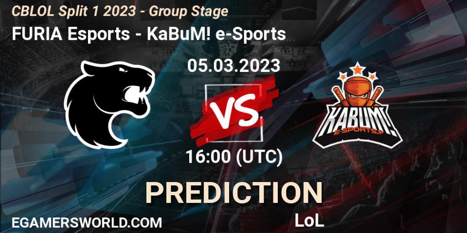 FURIA Esports vs KaBuM! e-Sports: Match Prediction. 05.03.23, LoL, CBLOL Split 1 2023 - Group Stage