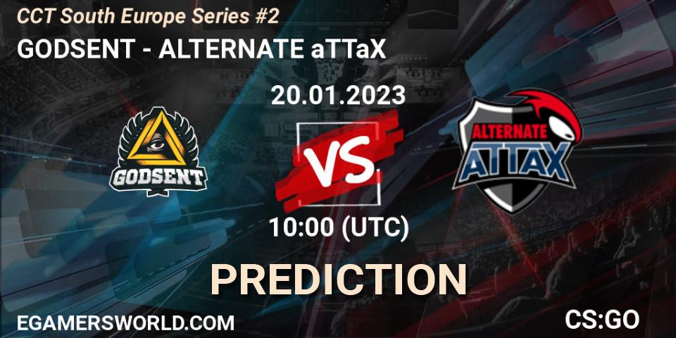 GODSENT vs ALTERNATE aTTaX: Match Prediction. 20.01.2023 at 10:00, Counter-Strike (CS2), CCT South Europe Series #2