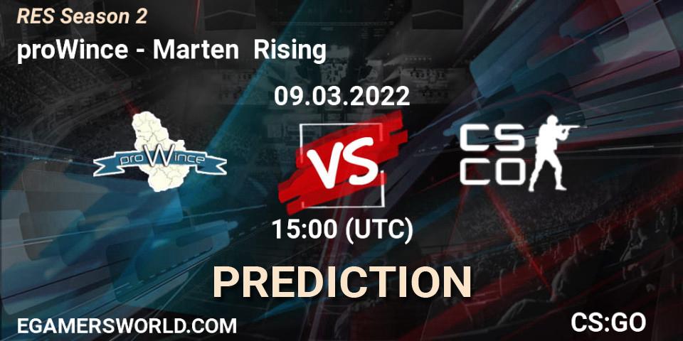 proWince vs Marten Rising: Match Prediction. 09.03.22, CS2 (CS:GO), RES Season 2
