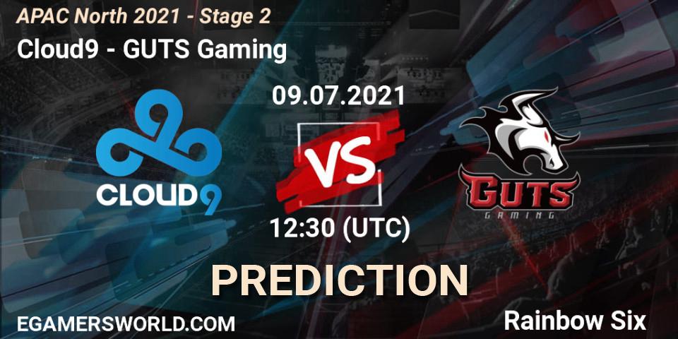 Cloud9 vs GUTS Gaming: Match Prediction. 09.07.2021 at 11:50, Rainbow Six, APAC North 2021 - Stage 2